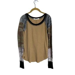 We the Free Waffle Knit Long Sleeve T Shirt Medium